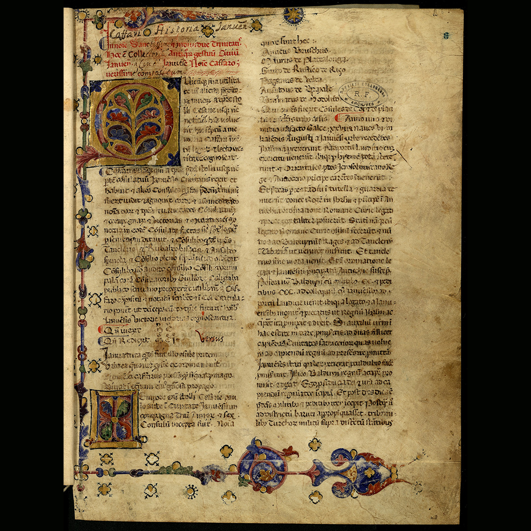 Capolettera a foglia d’oro, (1100-1163).
c. 6r.